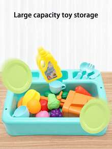 Kitchen Sink Toys Children Electric Dishwasher Playing Toy With Running Water Upgraded Faucet Electric Circulating Water Dish Bucket Play House Pretend Role Play Toys For Boys Girls Complete Certificates (Some Accessories Are In Random Colors), Kitchen Game, Kids Kitchen Accessories - Multicolor - View 5
