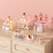 Tomnk 6Pcs Clear Acrylic Boxes For Display, Acrylic Risers Display Stands Cube Display Boxes With Hollow Bottoms, Variety Of Storage Methods, Suitable For Bedrooms, Living Rooms, Banquet Halls, Mother's Day Decor, Ideal Mother's Day Gift - 無色 - 查看 5