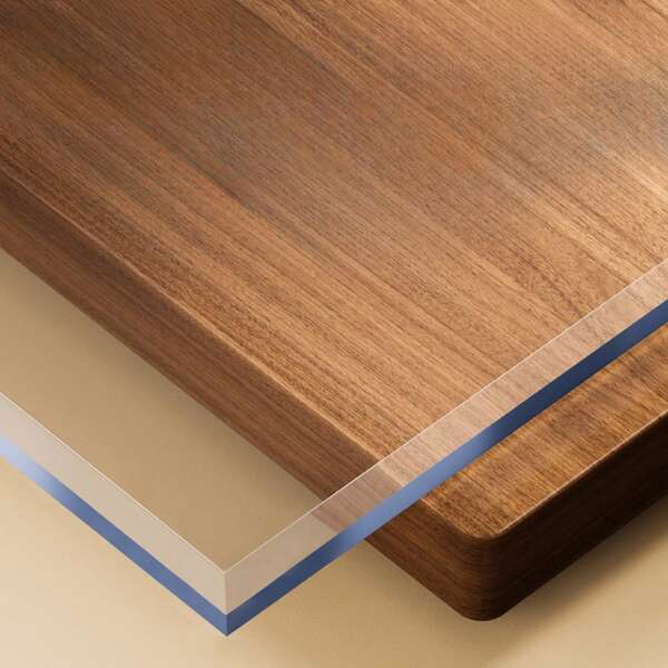 0,25 mm Nappe rectangulaire en PVC transparent, tapis de protection de table résistant à l'eau, aux rayures et à la chaleur, convient pour la table de salle à manger, la table basse et la maison