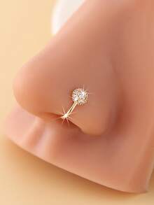 1 Stück Nasenpiercing mit kubischem Zirkonia, stylischer Luxusoptik, Fake Nasenring zum täglichen Tragen für Frauen - Verschiedenfarbig - Übersicht 2