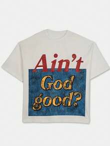 (220 Cotton T-Shirt)  Y2k  Style  Pattern Men's Casual Soft 100% Cotton All-Match Crew-Neck Short-Sleeved T-Shirt - 白色 - 查看 2