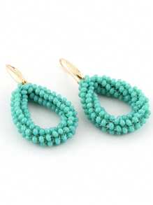 sehuoran 1 Pair Handmade Beaded Crystal & Pearl Bohemian Style Earrings, Colorful Personalized Versatile Dangling Earrings With High-End Elegant Mixed Color, Suitable For Party & Daily Wear