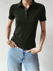 Women T-Shirts - Olive Green - View 6