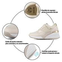 WEIDE Zapatillas Deportivas Cómodas Para Mujer, Diseño Casual y Transpirable - Beis - Ver 8