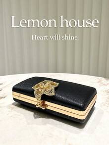 1 件黑色闪亮水钻女士小手提包，优雅手拿包，适合晚会、婚礼新娘，适合庆典、婚礼、派对、狂欢节等正式场合 - 黑色 - 查看 6