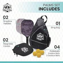 Glimmer And Grit Graphite Pickleball Paddles Set Of 2 Meets USAPA Specs Premium Honeycomb Core Lightweight Pickleball Set Beginner To Profional 2 Neoprene Covers Sling Bag - as pic - View 2