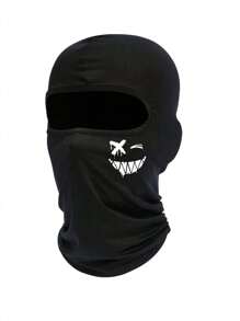 Musion 1pc Halloween Smile Face Print Ski Mask Balaclava Face Mask For Men Women UV Protection Windproof Scarf For Snowboard Motorcycle Skull Skeleton