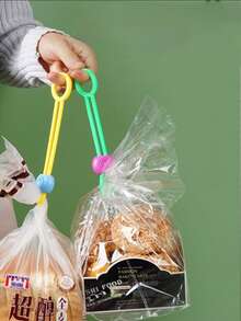 4pcs/6pcs Random Color Food Sealing Rope Bands, Colorful Sealing Tie Bands Food Preservation Clips Creative Binding Rope Versatile Pull Ring Buckles - Multicolor - View 6