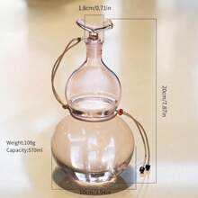 1 pezzo Brocca per vino in vetro vintage a forma di zucca, tazza per vino in pregiato vetro borosilicato con intagli, set da alcolici di stile cinese