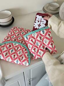 Korean Ins Cotton Computer Bag Soft Puff Princess IPad Bag Embroidered 13 Inch Computer Inner Bag - Multicolor - View 3