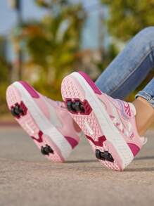Patines de ruedas de moda y ligeros para principiantes - Diseño duradero y antideslizante perfecto para actividades al aire libre, ideal tanto para niños como para niñas
