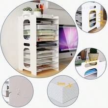 10-Tier Office Paper Organizer For Desk Desktop File Holder Desk Letter Tray A4 Paper Holder Document Storage Rack For Home Office School - 10-Tier - View 5