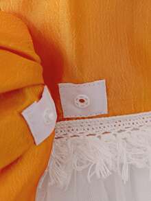 Young Girl Shiny Sequin Mesh Cap Sleeve Princess Dress Suitable For Performances And Parties - Orange - View 8