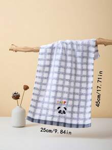 1/2/4/6 piezas Toalla pequeña con patrones bordados de animales como panda, jirafa, elefante, de 22,5 x 44 cm, colores aleatorios, absorbente y de secado rápido, adecuada para baño, escuela, etc.