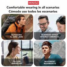 MINISO X30 AI Open-Ear Translation Earbuds | 135 Languages Translation, Touch Screen, Ergonomic Design, Long Battery Life, High-Definition Sound Quality, Built-In Microphone, USB Charging, Suitable For Office, Travel, And Learning - Black X30 AI - View 8