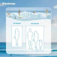 [Hot]Multifunctional Oversized Beach Towel, Bed Sheet, Sofa Cover, Picnic Mat All-In-One Towel, Extra Large XXL 90cm*180cm Travel Towel Quick Dry For Swimming Sports Camping Yoga Gym - Blue - View 9