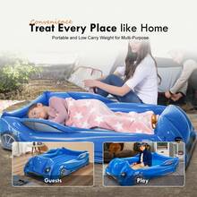 Kids Travel Air Bed Inflatable Toddler Air Mattress With Raised Sides - Màu xanh đậm - Xem 6