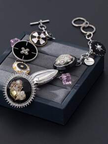 1pc European And American Style Punk Multi-Element Chain Necklace, Suitable For Women To Wear Daily, Party And Gathering