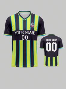 Custom Made Football/Soccer Jersey 2025, Men Blue Moon Manchester City Training V Neck Shirt, Personalized With Name, Number, And Logo, Comfortable Fit For Daily, Casual, Party Wear