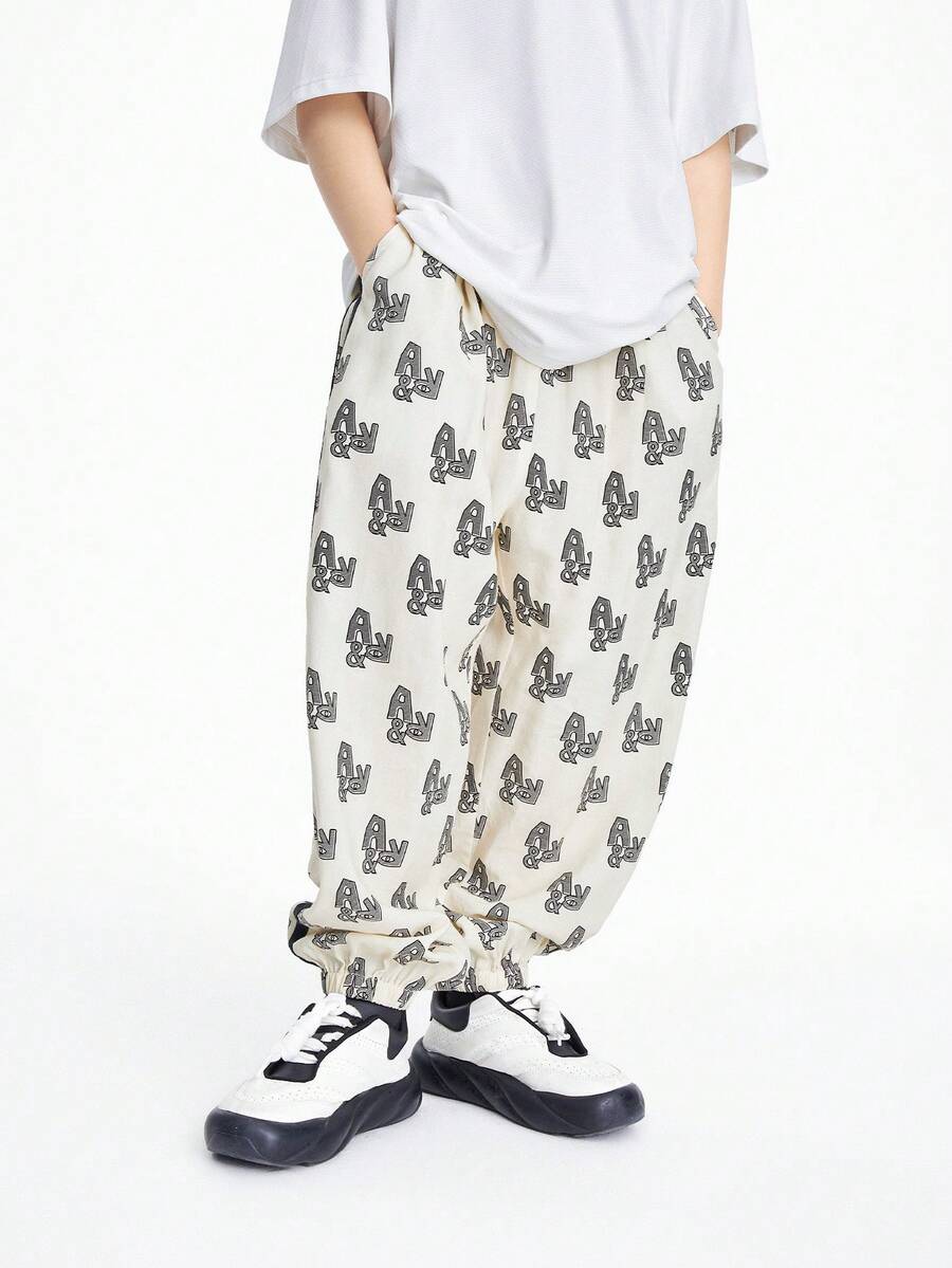 Annil Kinderkleidung: Mädchen, Jungen, mittlere und ältere Kinder, gewebte lange Hosen für den Sommer - Kaffeebraun - Übersicht 1