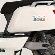 Life Is Better With Dogs Vinyl Sticker – Colorful Dog Lover Decal For Cars, Laptops, Water Bottles & More, Waterproof & Durable Matte Finish,School Supplies,Back To School