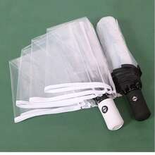 1pc Fully Automatic Clear/Transparent Folding Umbrella, Suitable For Outdoor Use - Multicolor - View 4