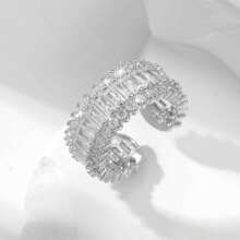 1pc Elegant Luxury Engagement Rings For Women Crystal Ring Birthday Bridal Dress-Up Female Festivals Jewlelry Gift