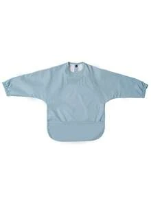 1pc Soft PU Long-Sleeved Waterproof Feeding Bib, Baby Bibs Plain Color, Long Sleeve Feeding Bib, Reverse Wear, Solid Color, Smock For Baby And Toddler Bib Suit