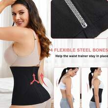 Kumayes Waist Trainer For Women Tummy Control Girdle Band Waist Cincher Body Shaper Postpartum Recovery Belt - Black - View 4
