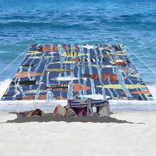 1 件海洋生物设计遮阳篷,轻松打造舒适休闲区,卡通海洋风格,100% 涤纶,矩形,防水,防紫外线,适用于户外花园、露台、海滩、夏季,附赠尼龙绳 - 彩色 - 查看 10