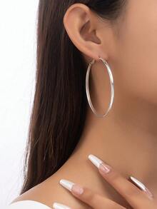 1 Pair Fashionable Earrings For Women, Suitable For Daily And Vacation Wear - Silver - View 2