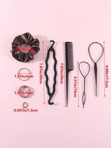 1109件套发圈、发绳、梳子套装，日常发型造型工具 - 彩色 - 查看 3