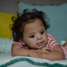 Reborn Baby Dolls Girl Jaylan 23 Inch Soft Body Realistic-Newborn Anatomically Correct Real Life Baby Dolls African American Long Hair Babies Girl That Look Lifelike Baby Open Eyes