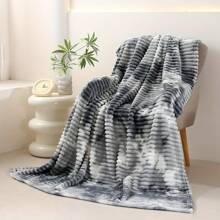 Super Soft Throw Blanket For Couch, Flannel Fleece With 3D Striped Jacquard Design, Lightweight And Cozy For Sofa, Living Room, And All-Season Use