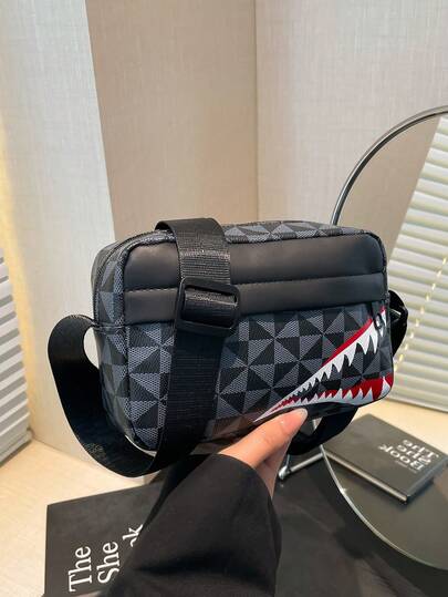 Bolsa cuadrada pequeña para hombre, bolsa de pecho, bolsa de mensajero, bolsa de cintura, bolsa de hombro, bolsa para correr, bolsa para correr de noche, bolsa de ciclismo, de unicolor a la moda, minimalista, con estampado de dibujos animados, graffiti, hip-hop, deportes, calle, negocios, casual, de viaje, esencial de vacaciones, joven, bolsa cuadrada pequeña con estilo, de nailon, letra, maestro, escuela, deportes, al aire libre, viaje, bolsa para teléfono, festival, vintage, regalos de San Valentín, bolsa de trabajo