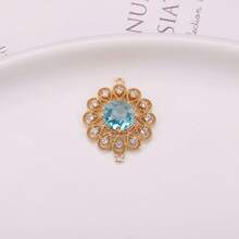 2pcs Hollow Sunflower Cubic Zirconia Encased In Copper Pendant, DIY Jewelry For Necklace, Earring, Hair Clip, Jewelry Connector - Multicolor - View 13