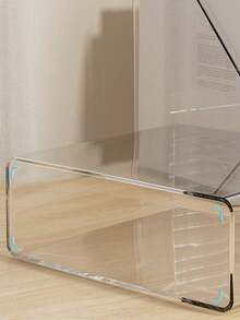 1pc Acrylic Desktop Filing Storage Box - Transparent Plastic Magazine File Organizer For Efficient Desk Organization, Durable Desktop Document Storage Box For Home, Office, Classroom, And Study Space; Keeps Papers Neat, Easy Access, Clear View, Contemporary Clear Design, Slim Profile, Multi-Function File And Magazine Holder - Multicolor - View 4