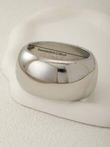 1 Pc Silver Color Chunky Wheel Bangle Women Minimalist Cuff Bracelet / Basic Design Cuff Bangle Bracelet For Daily Wear