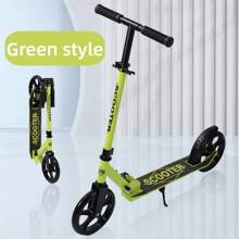 1pc Minimalist One-Click Folding Portable Kick Scooter, Front Shock Absorber Design, Adult Outdoor Portable Scooter