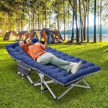 ABORON Oversized XXL Folding Camping Cot W/Mat For Adults, 78" L X 32" W X 18" H, Heavy Duty Outdoor Bed With Carry Bag,1200 D Layer Oxford Travel Camp Cots - 海軍 - 查看 2
