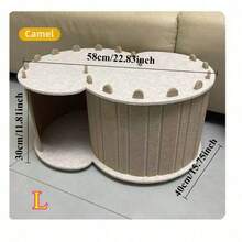 1PC Double Cat Flap Felt Cat Nest, Suitable For Hiding And Playing, Sleeping Round Cat Sweet Ring Tunnel Bed, Folding And Detachable Pet House, Suitable For Multiple Cats, Universal In All Seasons - Multicolor - View 18