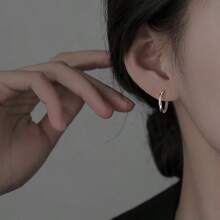 Pendientes de mujer de plata de ley 925 con circonita cúbica minimalistas