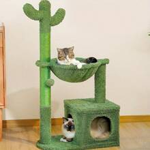 Torre tiragraffi multipiano per gatti, adatta per gatti domestici, casa gioco per gattini con supporto per grattare in sisal, grande per appartamenti, con scala per arrampicata, mobili per animali domestici, giocattoli in peluche per gattini