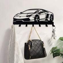 HELLOYOUNG MUYUSEN 1 pieza Llavero de metal con forma de coche de carreras - Llaves del hogar, accesorios pequeños, estante de almacenamiento montado en la pared, decoración de pared, adecuado para decoración del hogar y festiva, adecuado para decoración del hogar moderna - Multicolor - Ver 9