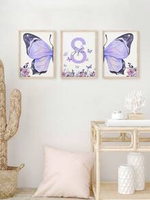 3 bức tranh vải canvas treo hình bướm nghệ thuật tùy chỉnh màu tím có tên cá nhân, nghệ thuật treo tường thẩm mỹ, áp phích thời trang Dopamine, phòng trẻ em, trang trí tường phòng ngủ cho bé gái, quà tặng sinh nhật, quà tặng không có khung, tốt nghiệp, đa chức năng, chống nấm mốc, trang trí, có thể tái sử dụng, tinh tế, phong cách, chất lượng cao, đáng yêu, hiện đại, tùy chỉnh, độc đáo, cá nhân hóa, kỷ niệm, sinh nhật, tân gia, tốt nghiệp, nhà bếp, phòng ăn, phòng ngủ, văn phòng, phòng khách, nhà, vườn, phòng trà - Màu tím - Xem 11