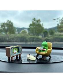 日本风格卡通青蛙汽车装饰公仔，猫宠物汽车内饰装饰摆件，DIY组合桌面饰品 - 彩色 - 查看 1