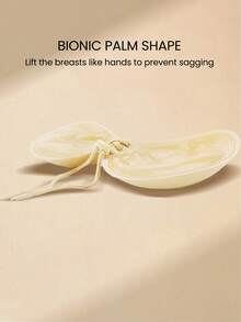 1 Piece Invisible Strapless Adhesive Silicone Bra With Palm Cup, Thickened 3cm Push Up Small Bust Enhancer Nipple Covers, Lift And Support, Suitable For Dresses, Gowns And Lingerie - View 6