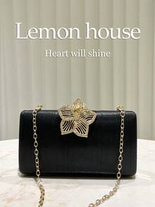 1 件黑色闪亮水钻女士小手提包，优雅手拿包，适合晚会、婚礼新娘，适合庆典、婚礼、派对、狂欢节等正式场合 - 黑色 - 查看 2