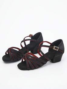 1 Pair New Fashion Classic Low Heel Soft Bottom Latin Dance Shoes For Girls And Children