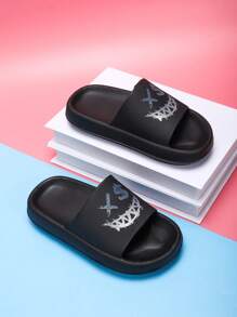 Sandalias de espuma antideslizantes para niños, diseño de dibujos animados lindo, con suela suave y ligera, adecuadas para niños pequeños y niños mayores, zapatillas de interior casuales de secado rápido
